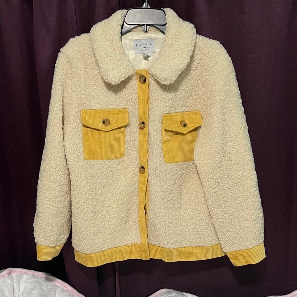 Hayden Cream and Yellow Teddy Jacket